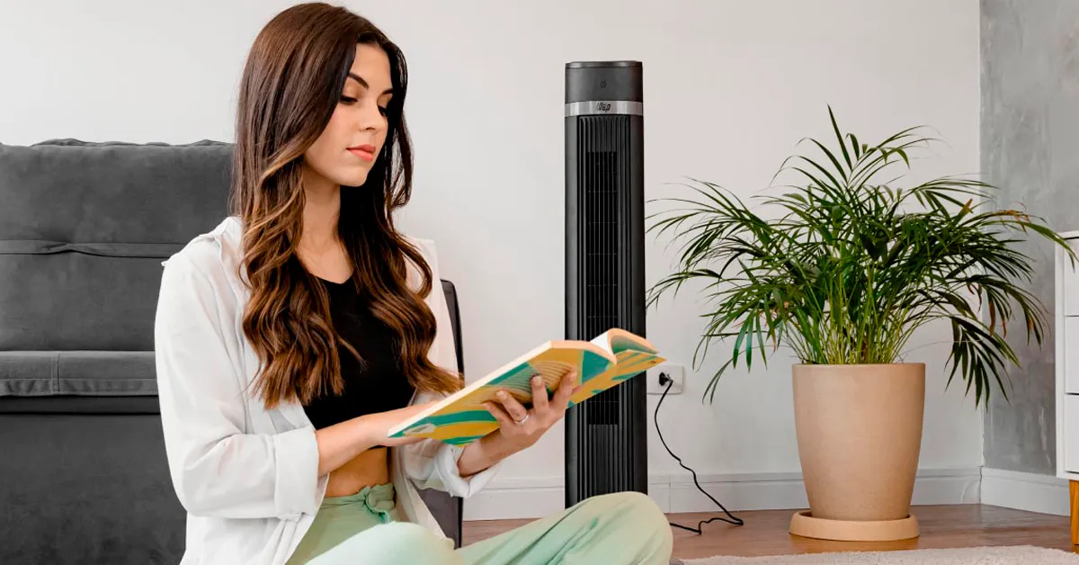 WAP Ventilador de Torre AIR SILENCE com 4 Ní­veis de Velocidade, Time de até 15 Horas e Desligamento Automático