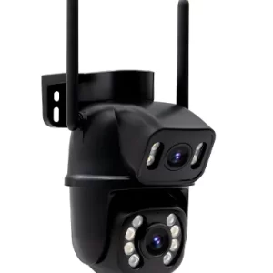 Câmera IP Sem Fio de Segurança Externa HD 3MP, Câmera de Visão Noturna Infravermelha WiFi, Dupla Lente Grande Angular, IP66 à Prova D'água e à Prova de Poeira, Chamada de Voz...