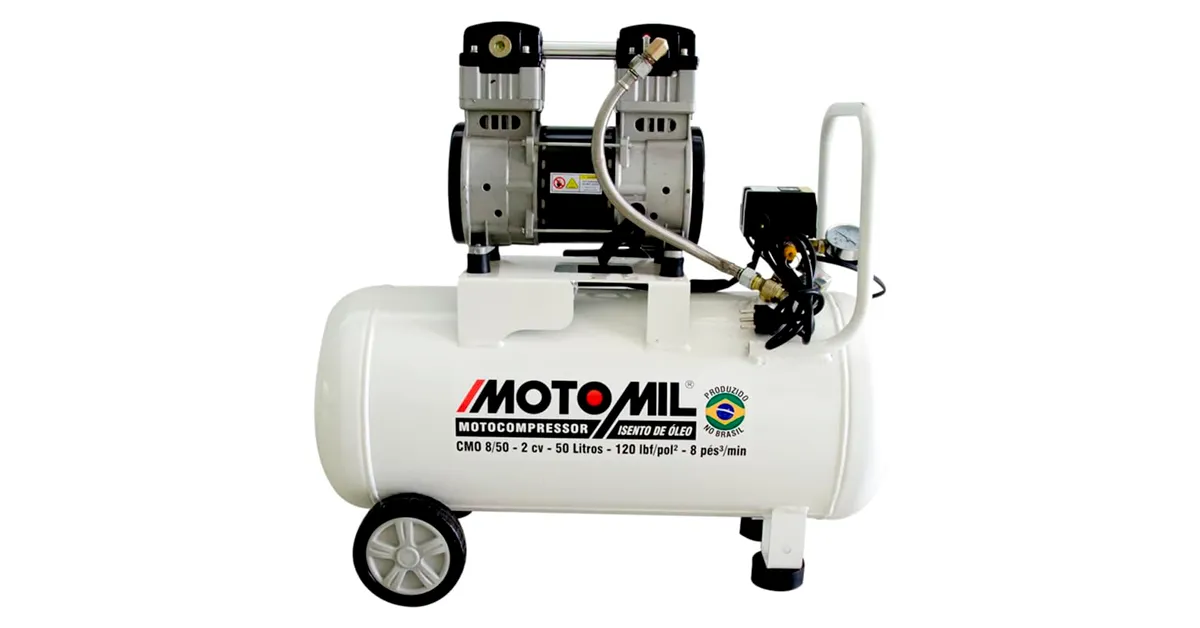 Compressor motomil 50 litros é bom? Confira especificações do CMO8/50