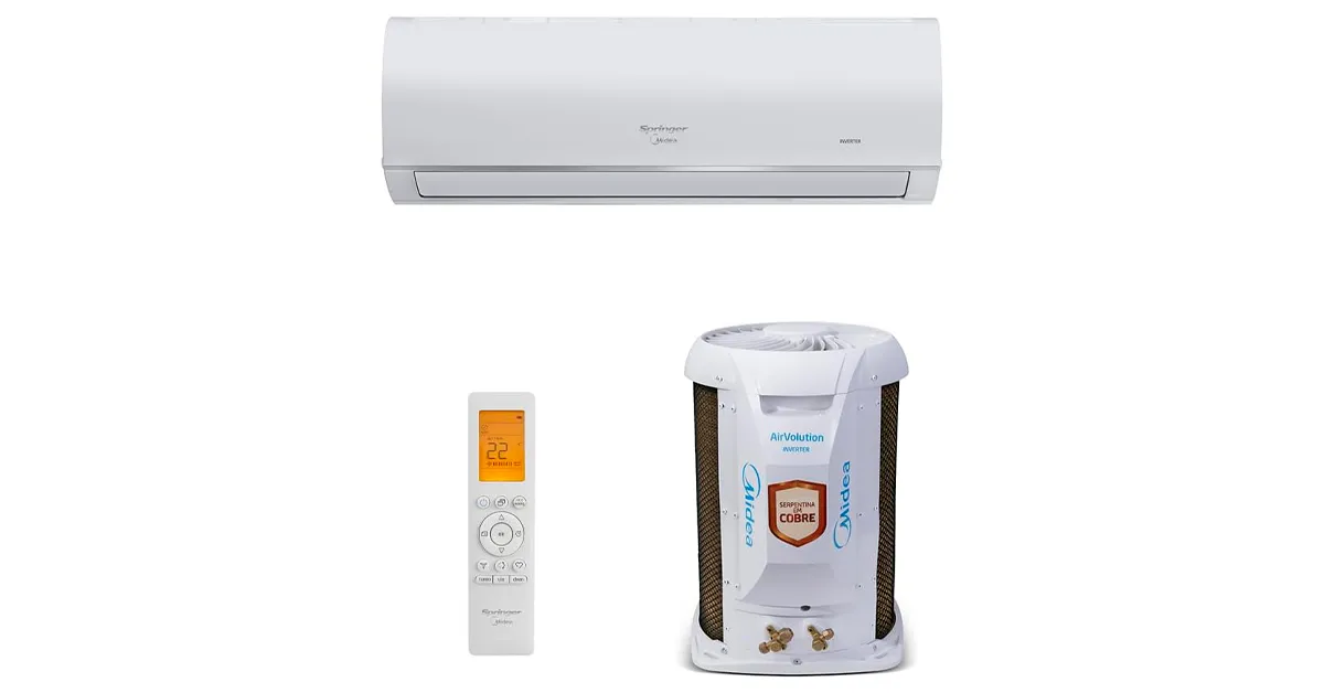 Ar-Condicionado Midea Airvolution 9000 BTUs Refresca Pequenos Espaços Rapidamente