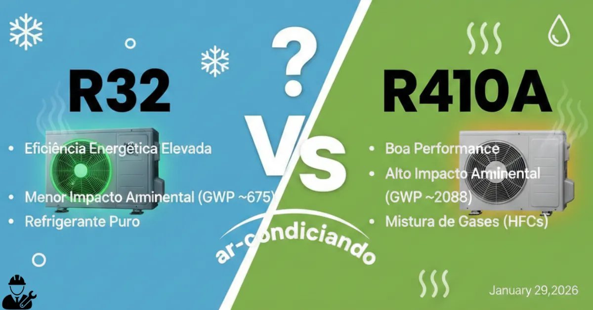 R32 vs R410A ar-condicionado: qual gás é melhor e o que muda na manutenção