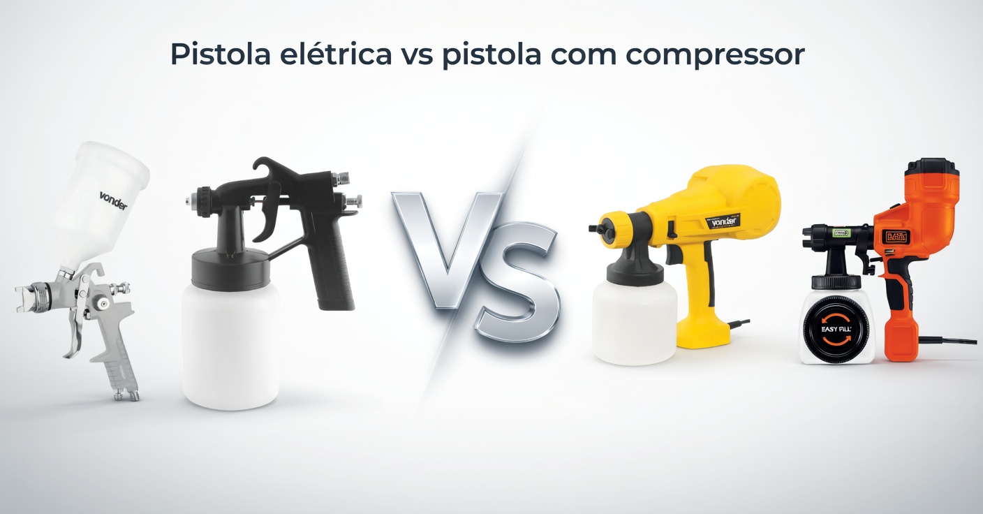 Pistola elétrica vs pistola com compressor : qual a diferença